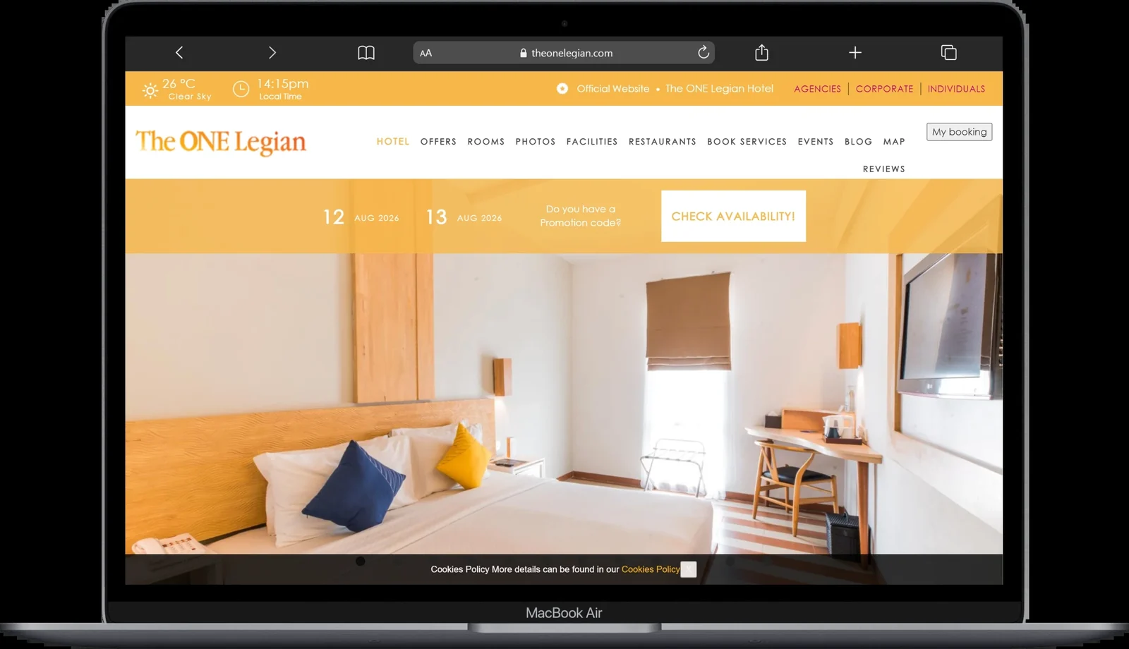 The ONE Legian Hotel booking and overview website