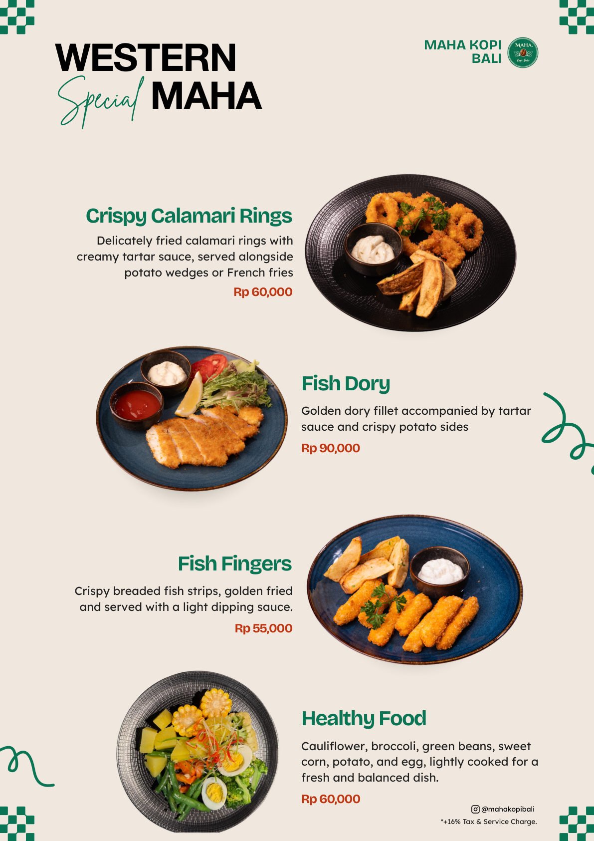 Maha Kopi Bali menu page 6 — Western
